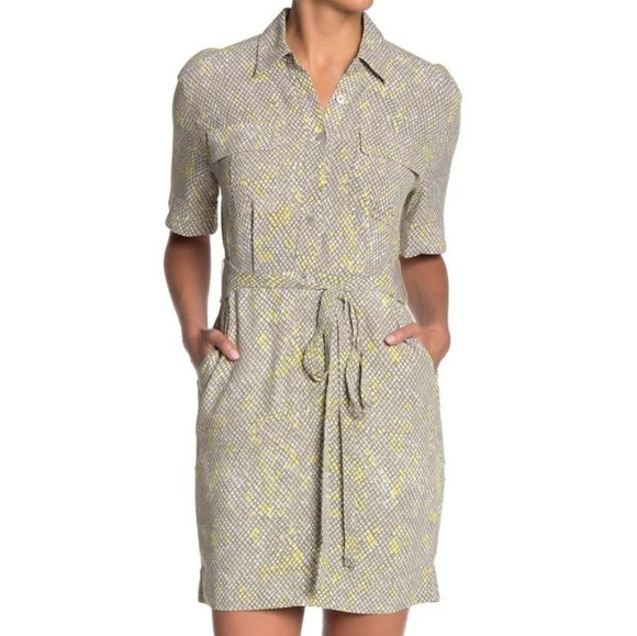 Equipment Axelle Snakeskin Print Tie Waist Dress 8 - Picture 9 of 9